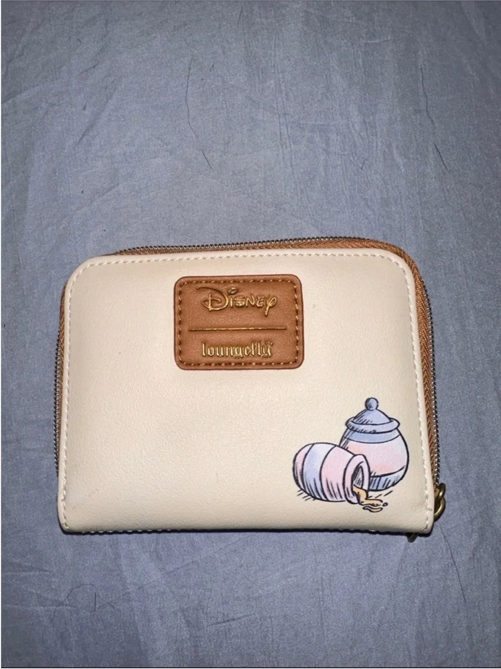 Loungefly Cream Wallet with Teapot and Spilled Cup Illustration